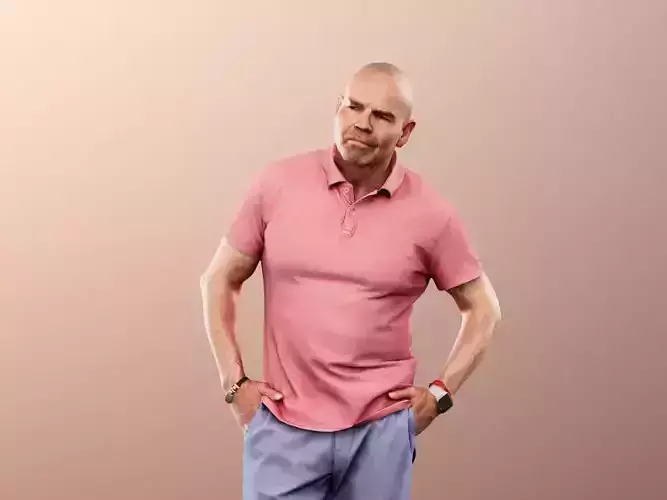 Dirk 13256 - Casual Standing Best Ager Man Low-poly 3D model