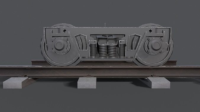 Train Bogie 18 Low-poly 3D model