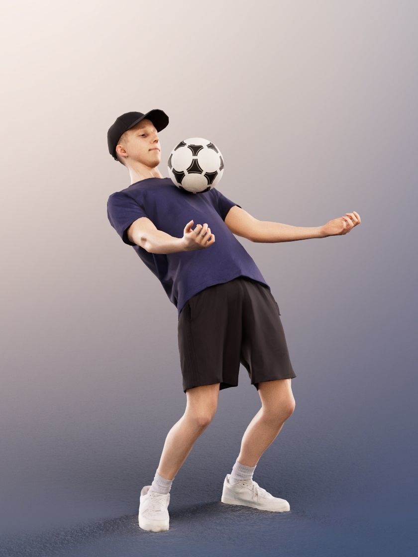 Max 13126 - Young Man Playing Soccer Low-poly 3D model_2