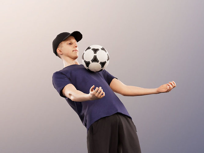 Max 13126 - Young Man Playing Soccer Low-poly 3D model