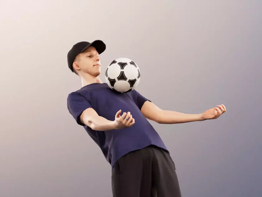 Max 13126 - Young Man Playing Soccer Low-poly 3D model_0