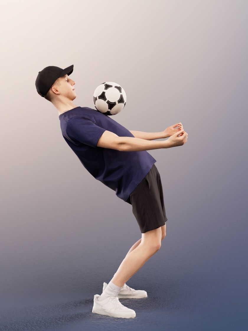 Max 13126 - Young Man Playing Soccer Low-poly 3D model_3