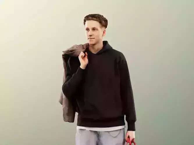 Max 13123 - Standing Casual Young Man With Bag