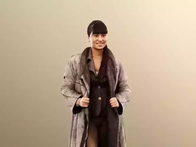 Joana 13106 - Walking Elegant Woman With Coat