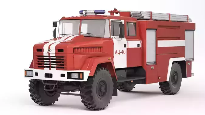 KrAZ 5233 NE AC-40 fire truck 2013 3D model