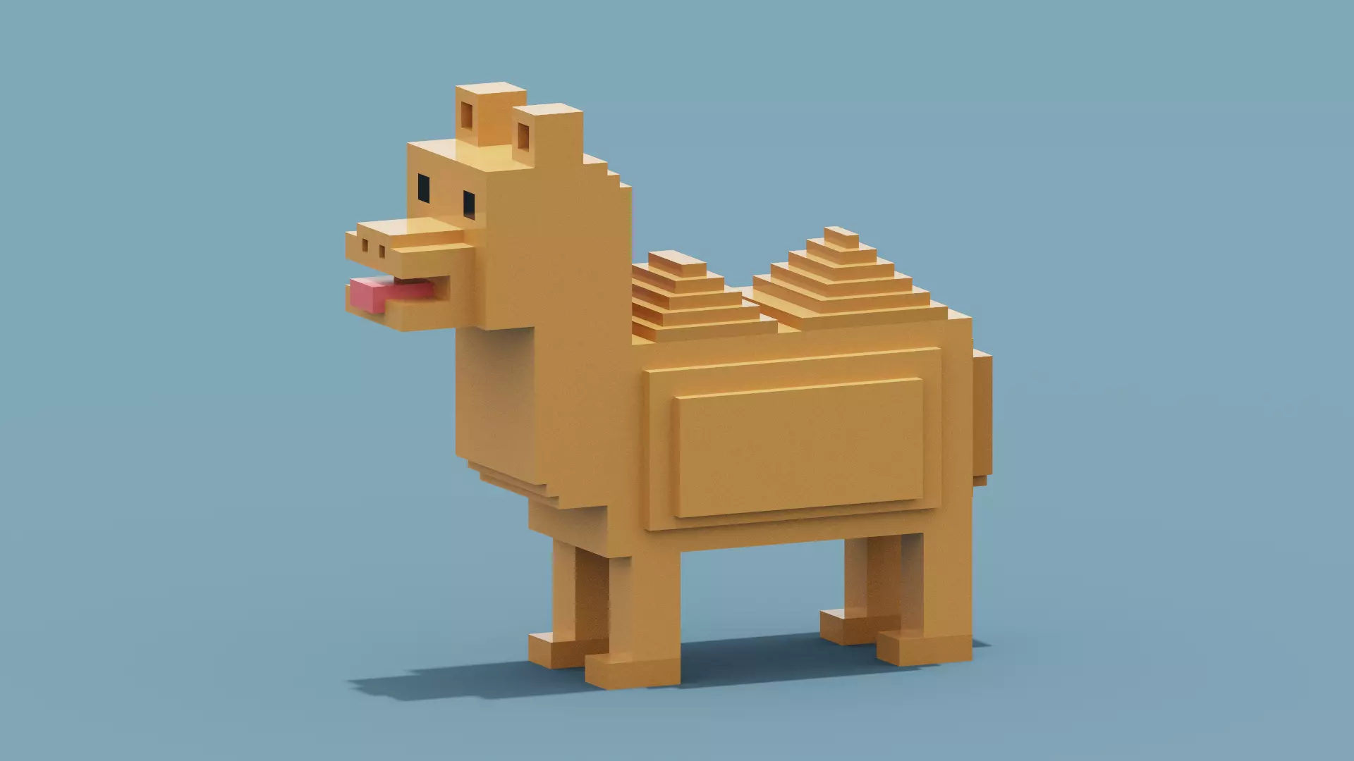 Voxel Camel Low-poly 3D model_0