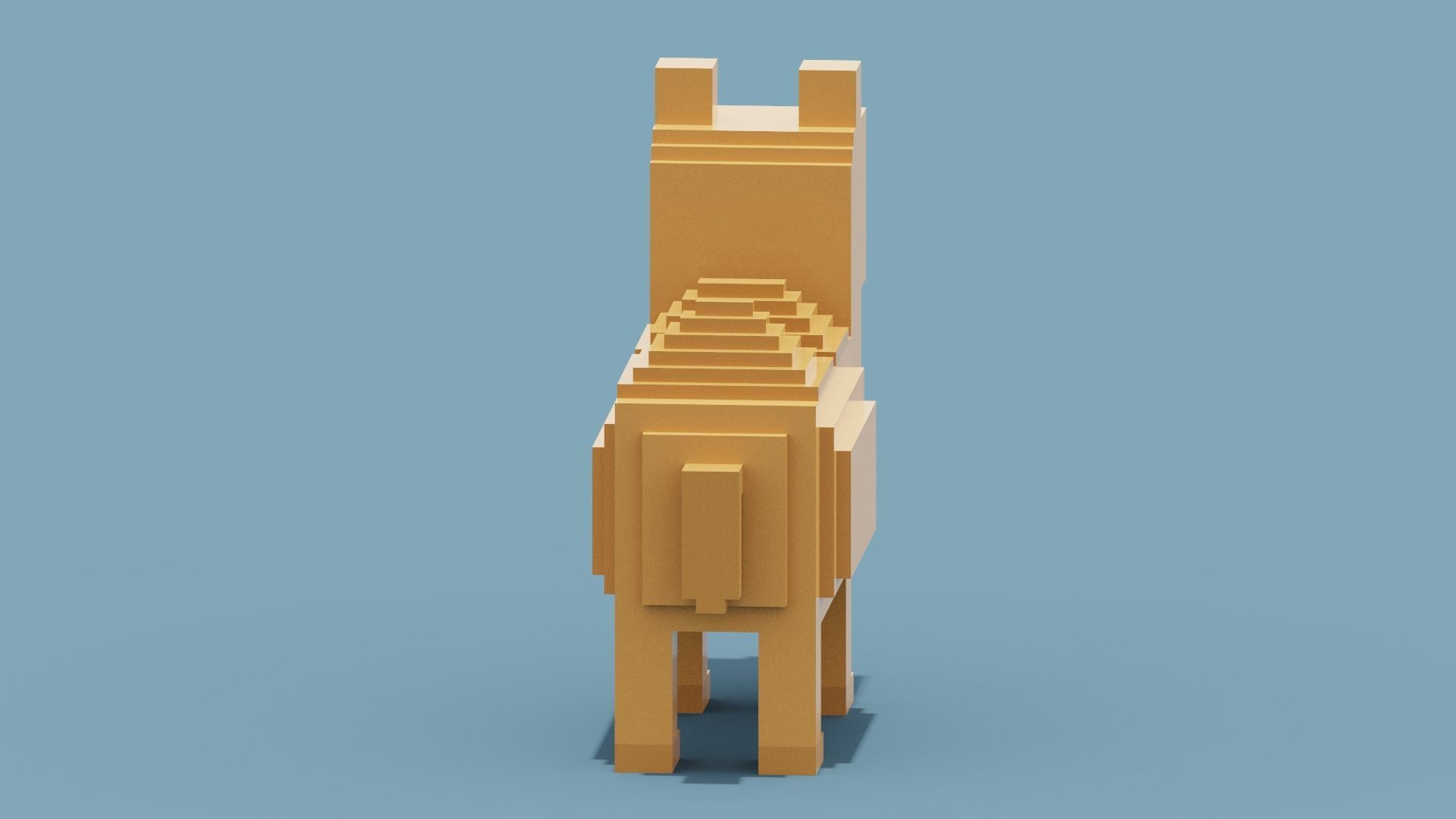 Voxel Camel Low-poly 3D model_6