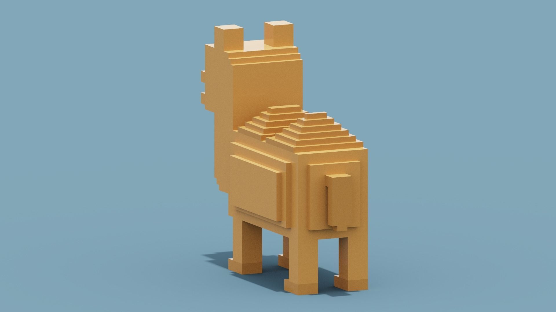 Voxel Camel Low-poly 3D model_3