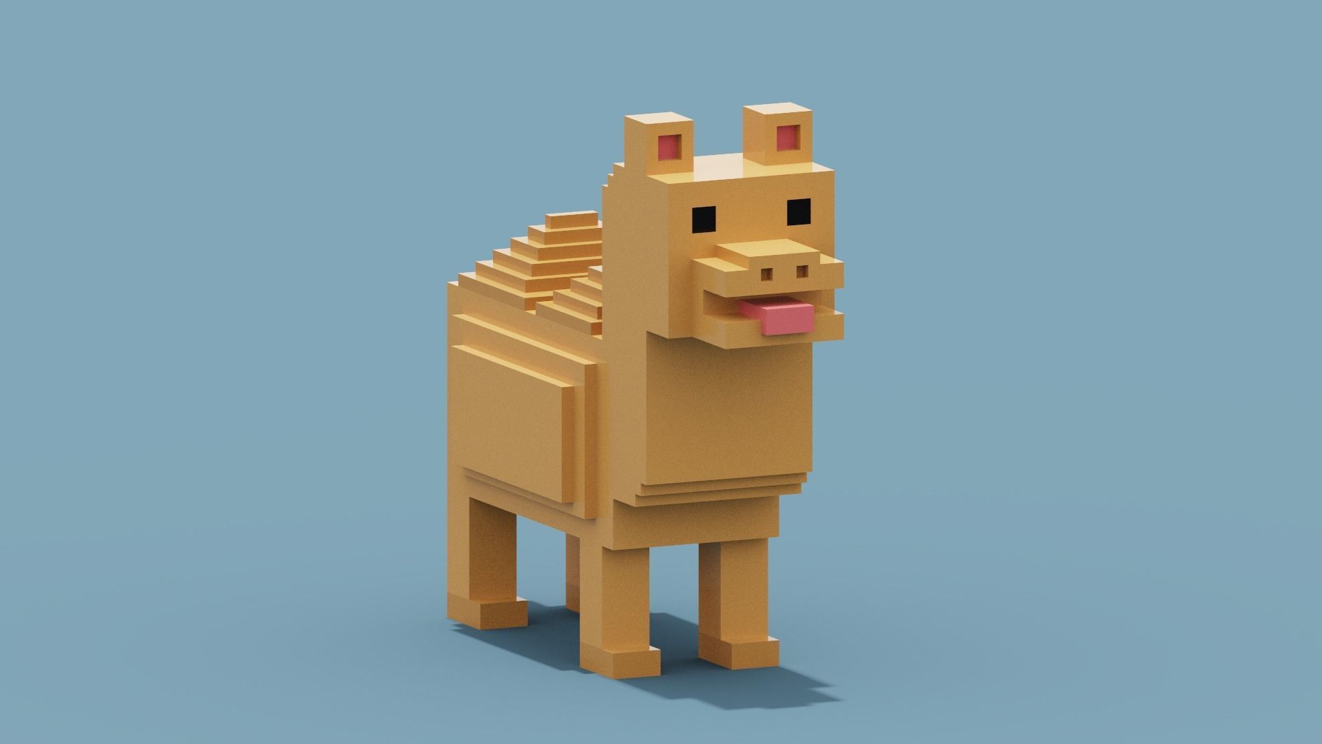 Voxel Camel Low-poly 3D model_2