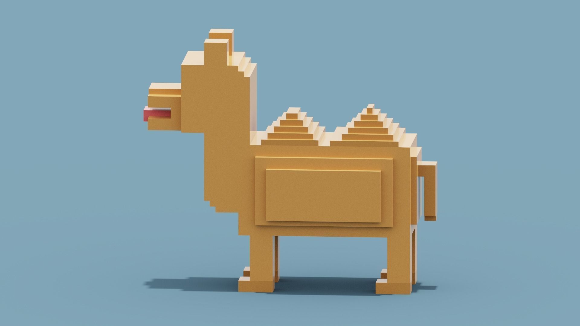 Voxel Camel Low-poly 3D model_4