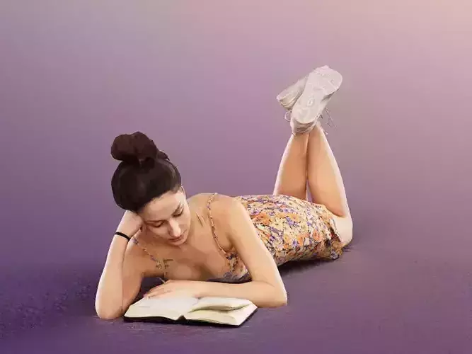 Camila 13040 - Lying Woman Reading A Book