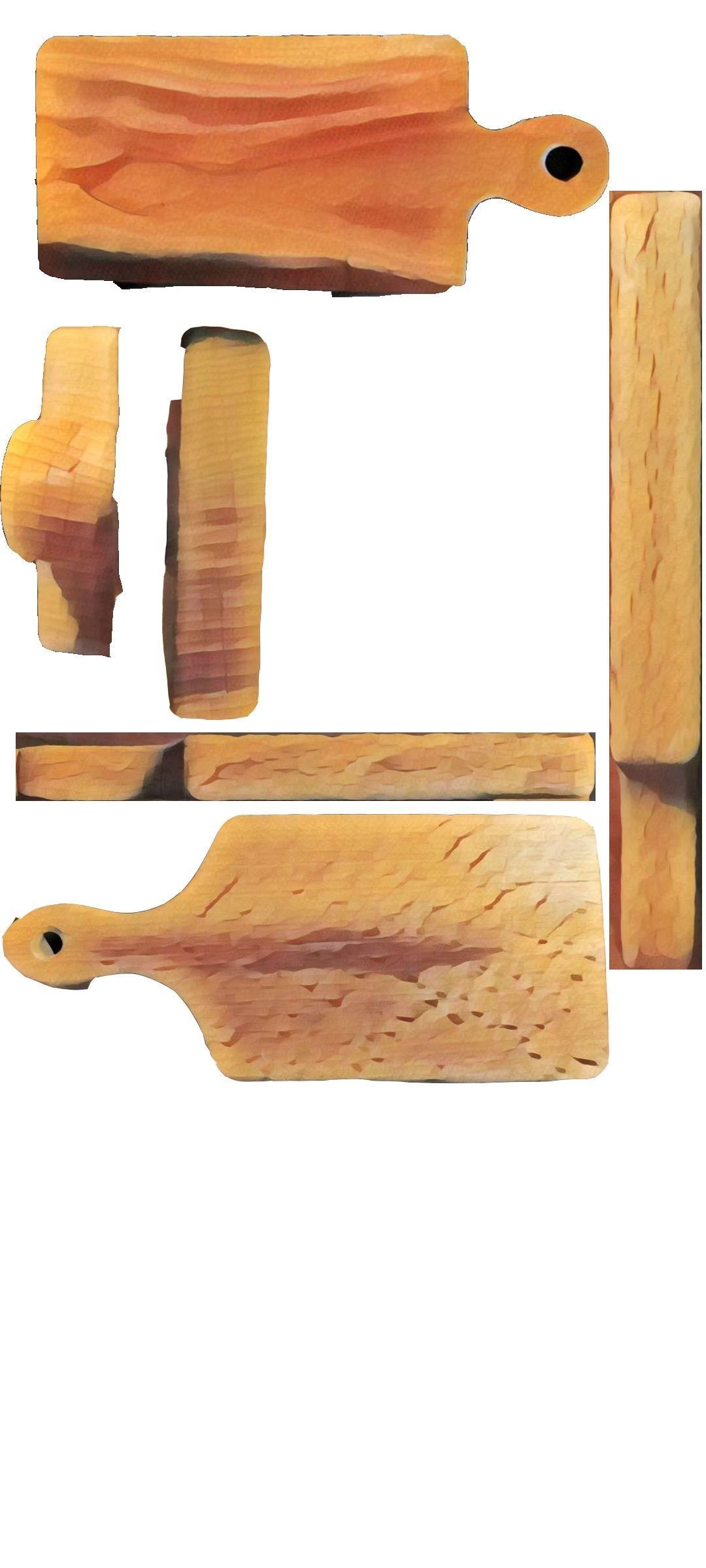 Vintage Butcher Knife Low-poly 3D model_6