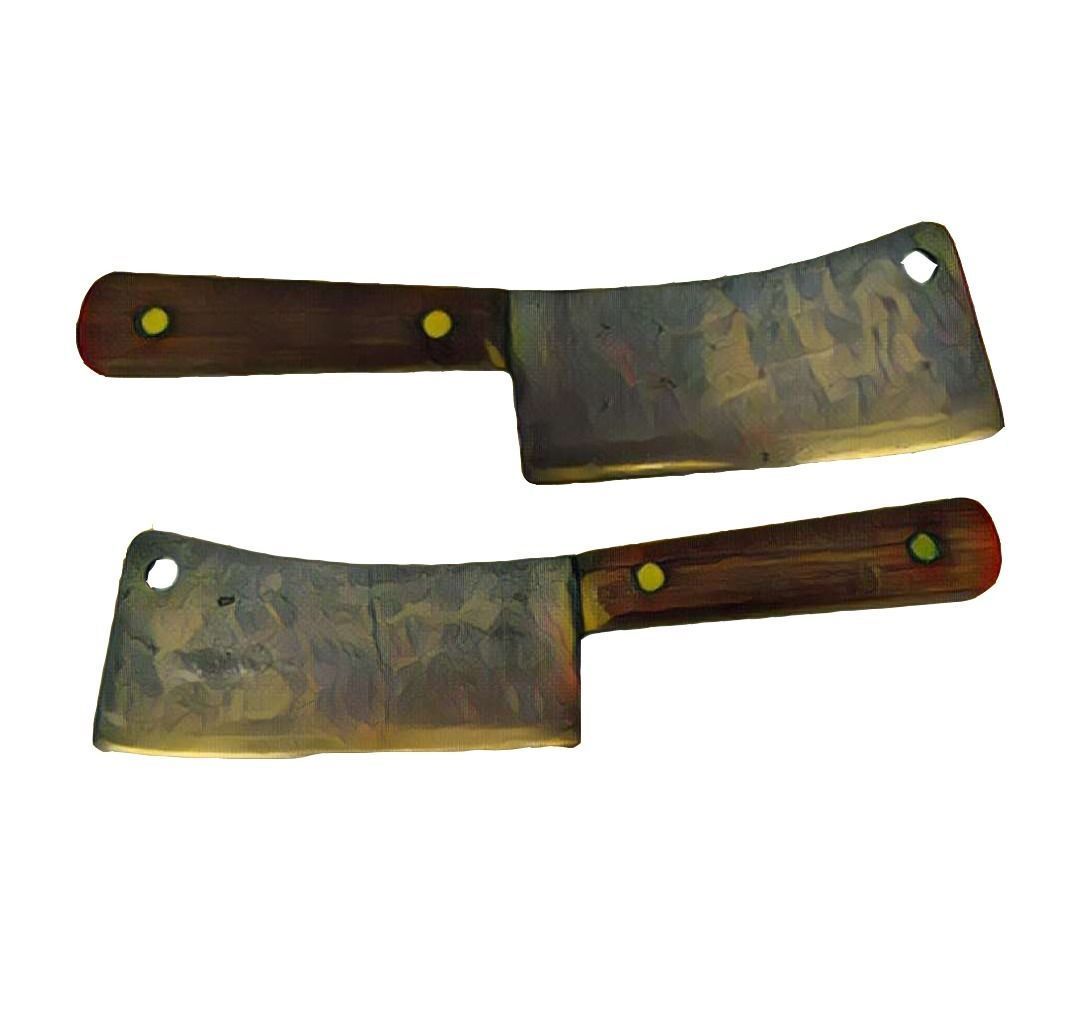 Vintage Butcher Knife Low-poly 3D model_7