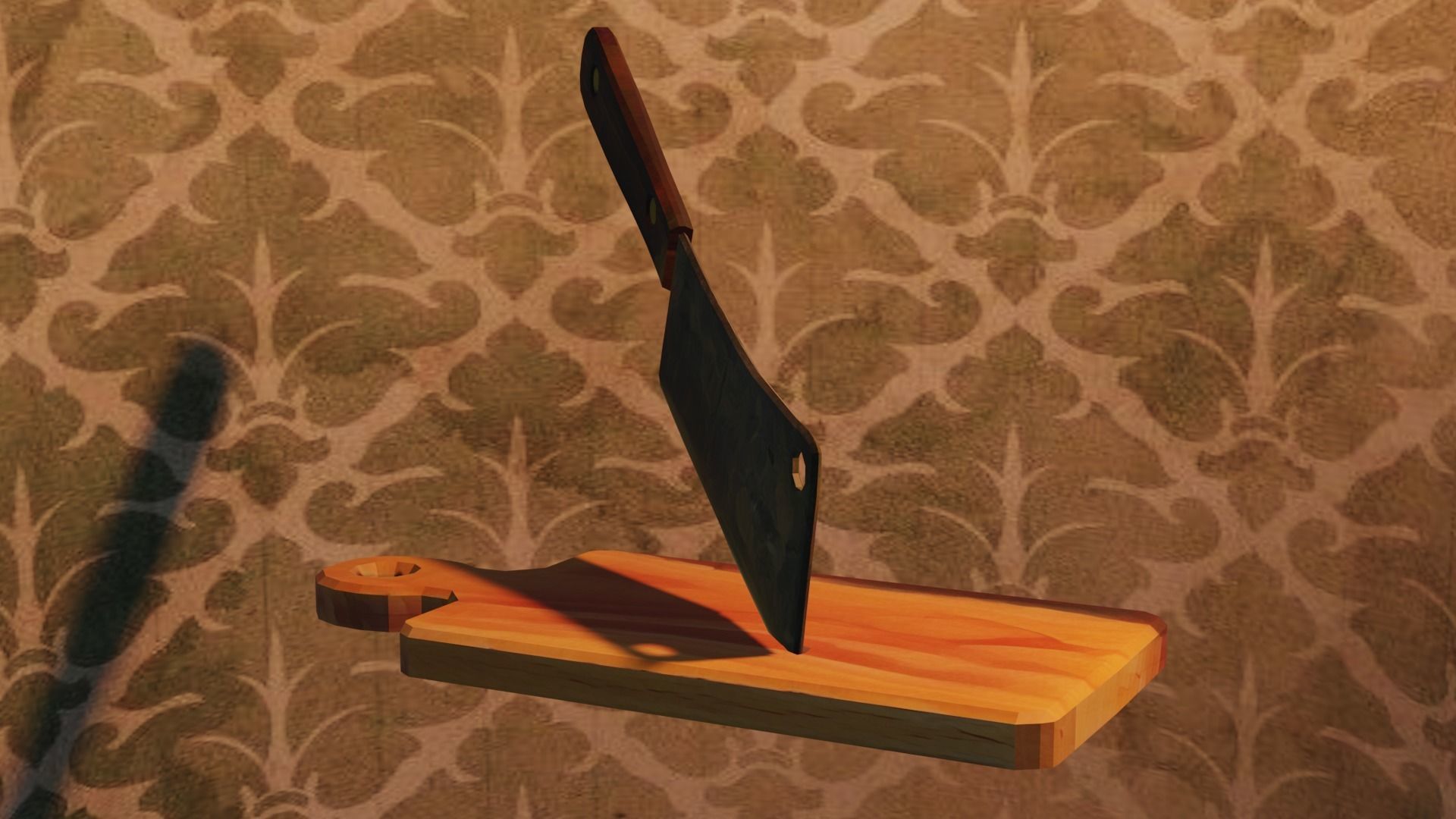 Vintage Butcher Knife Low-poly 3D model_5