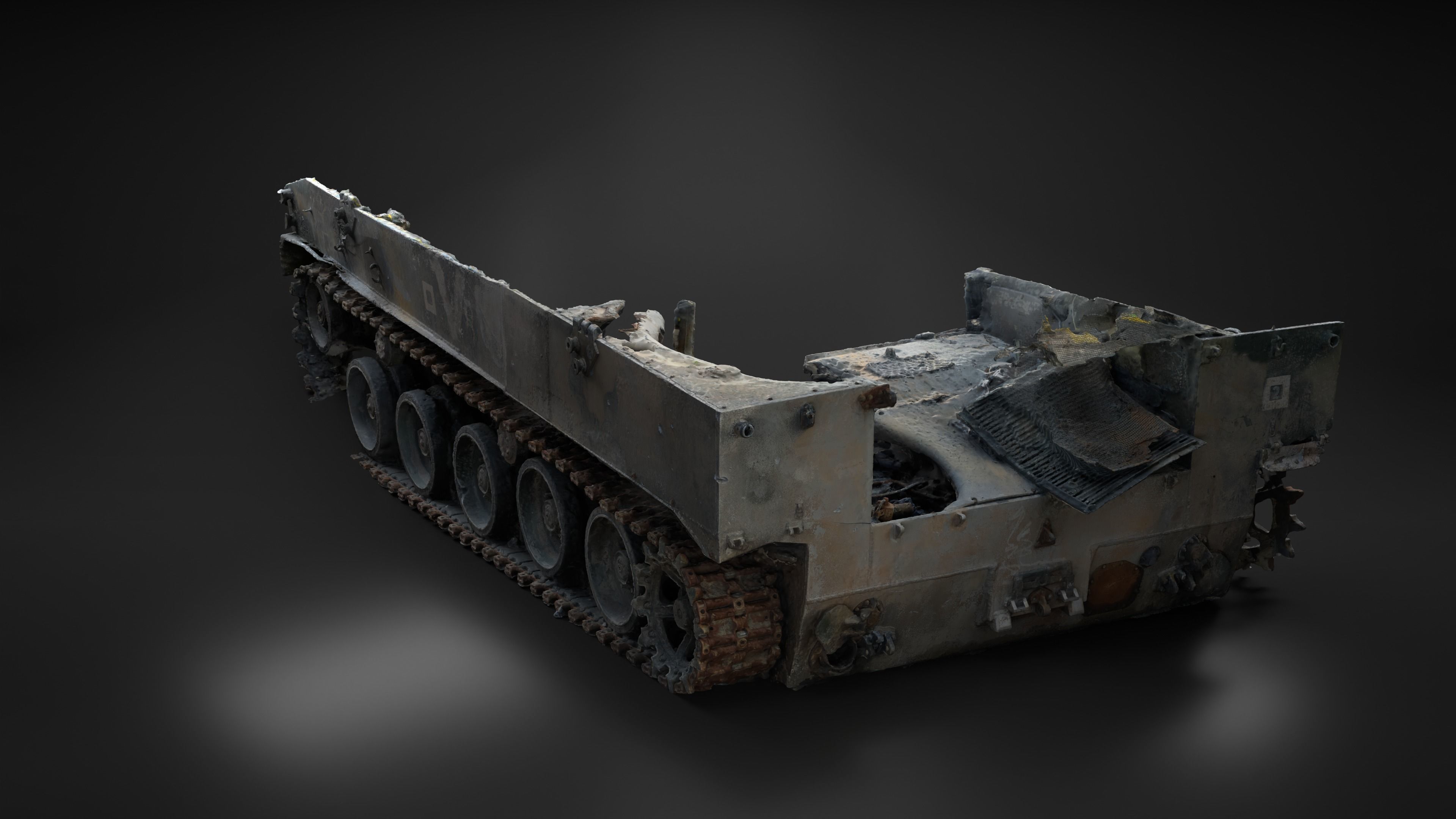 Destroyed and burnt Russian BMD-4M Photoscan 3D model_24