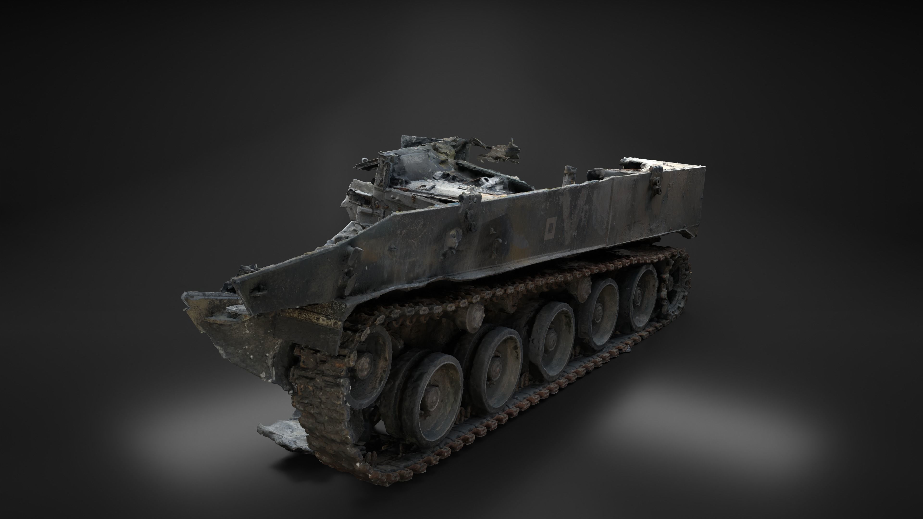 Destroyed and burnt Russian BMD-4M Photoscan 3D model_8