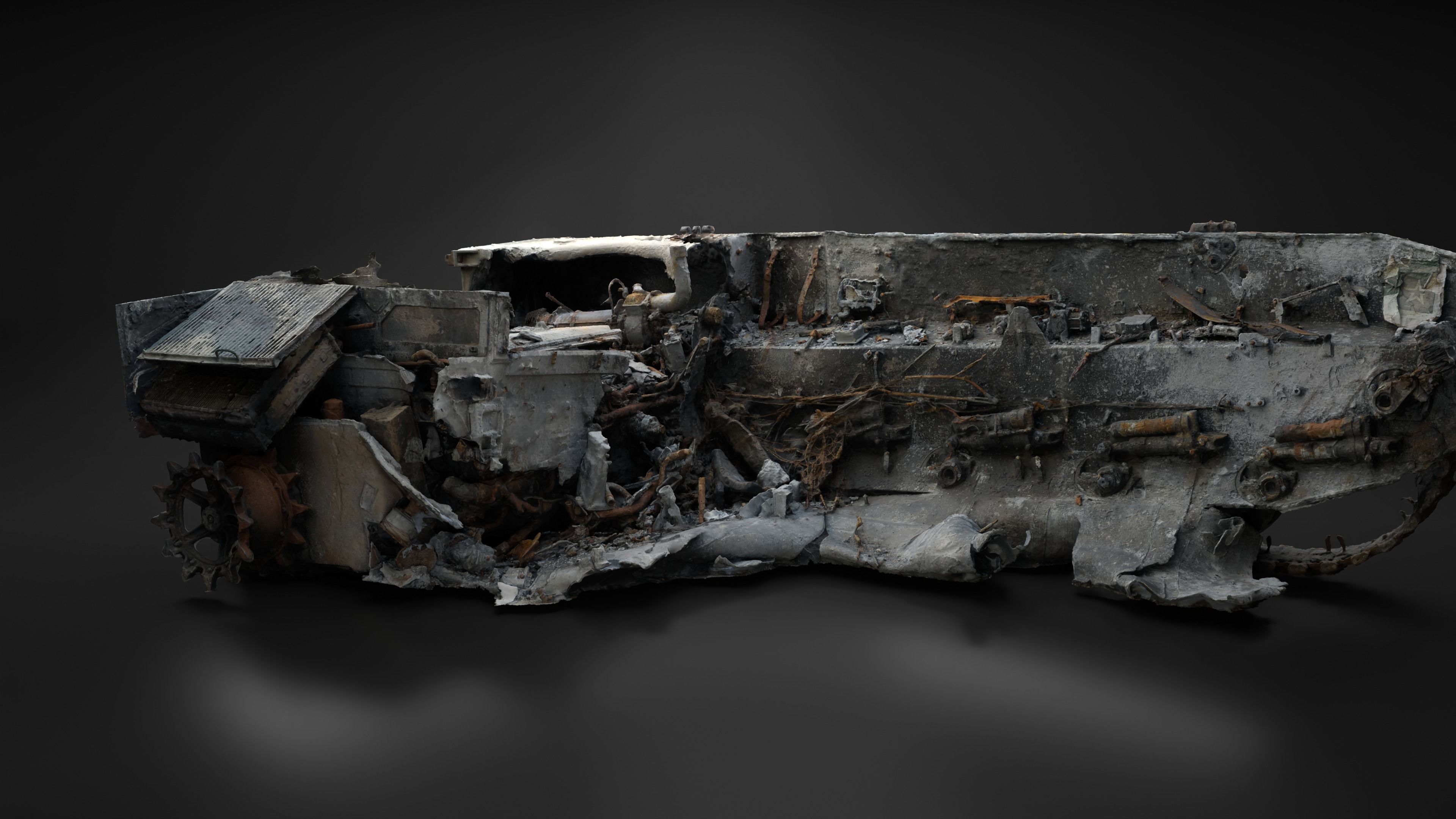 Destroyed and burnt Russian BMD-4M Photoscan 3D model_14
