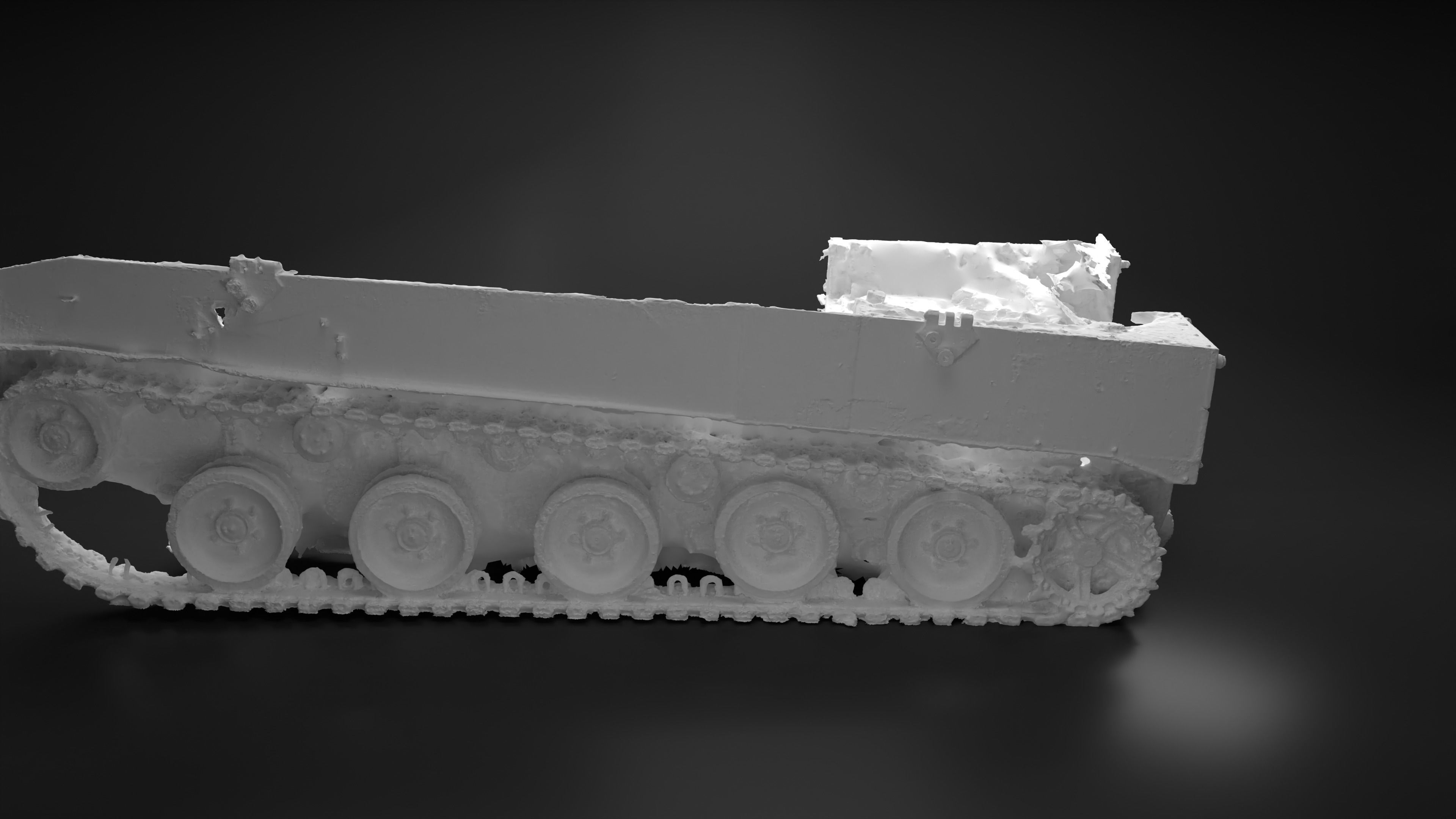 Destroyed and burnt Russian BMD-4M Photoscan 3D model_5