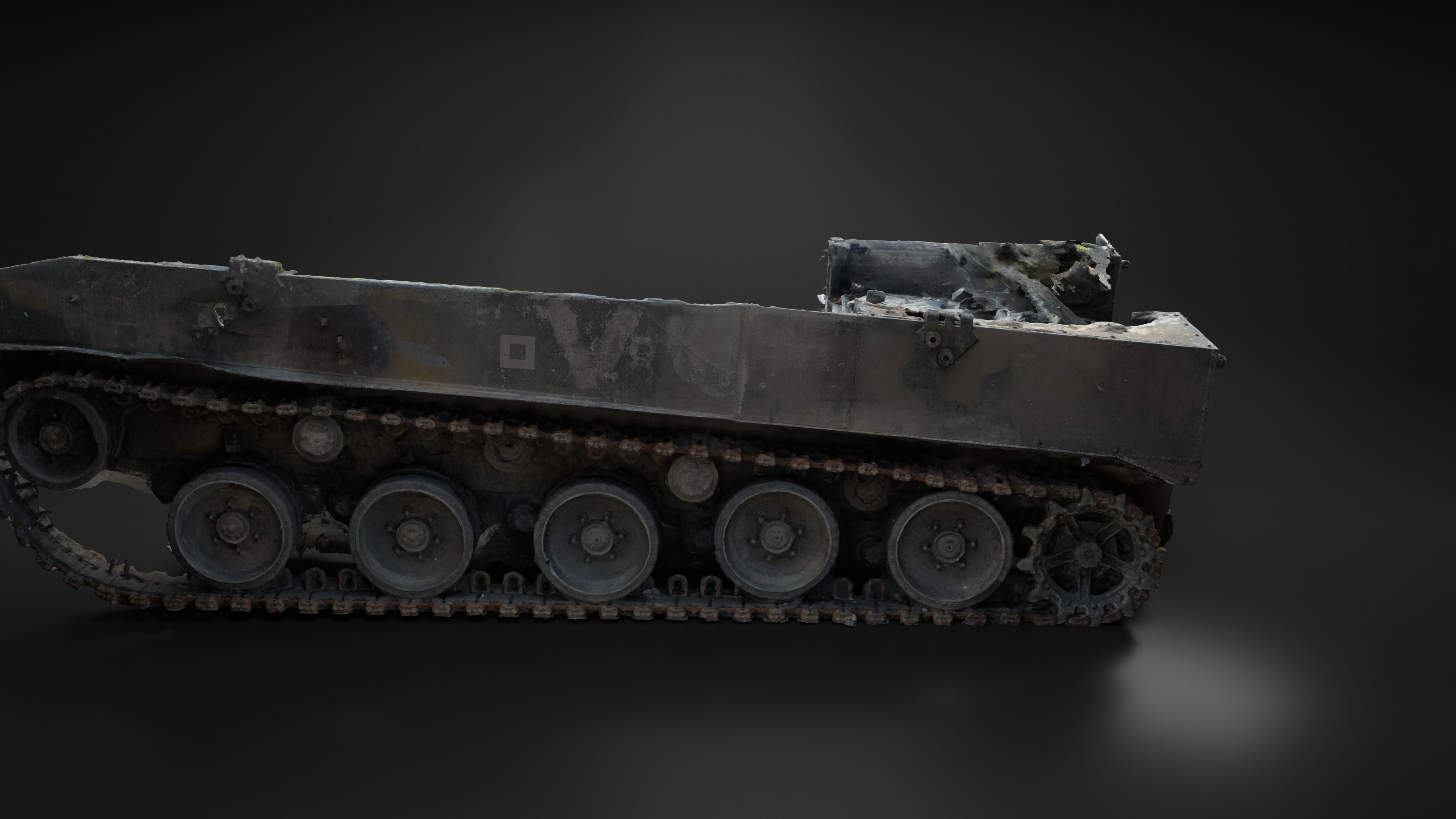 Destroyed and burnt Russian BMD-4M Photoscan 3D model_4