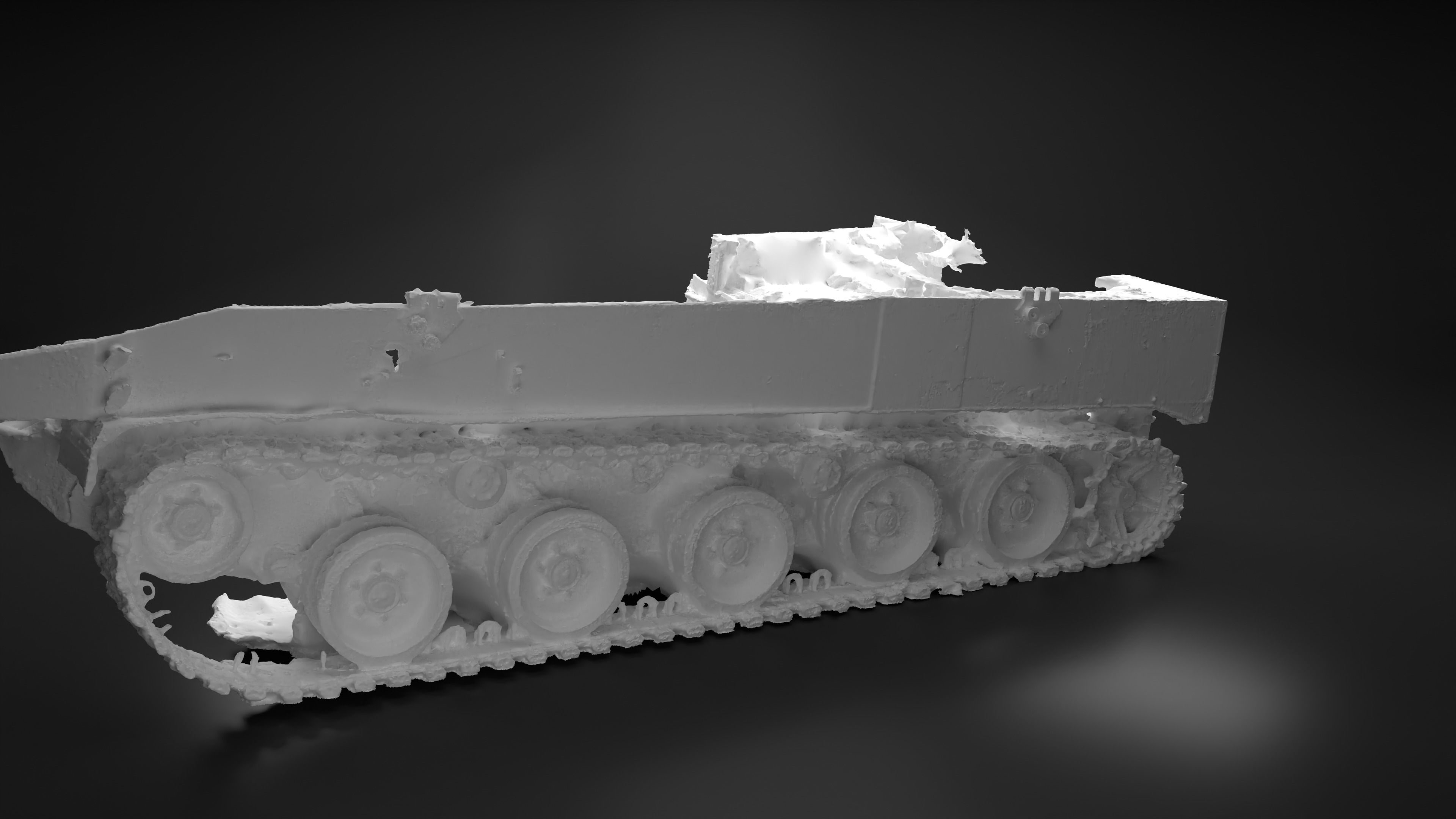 Destroyed and burnt Russian BMD-4M Photoscan 3D model_7