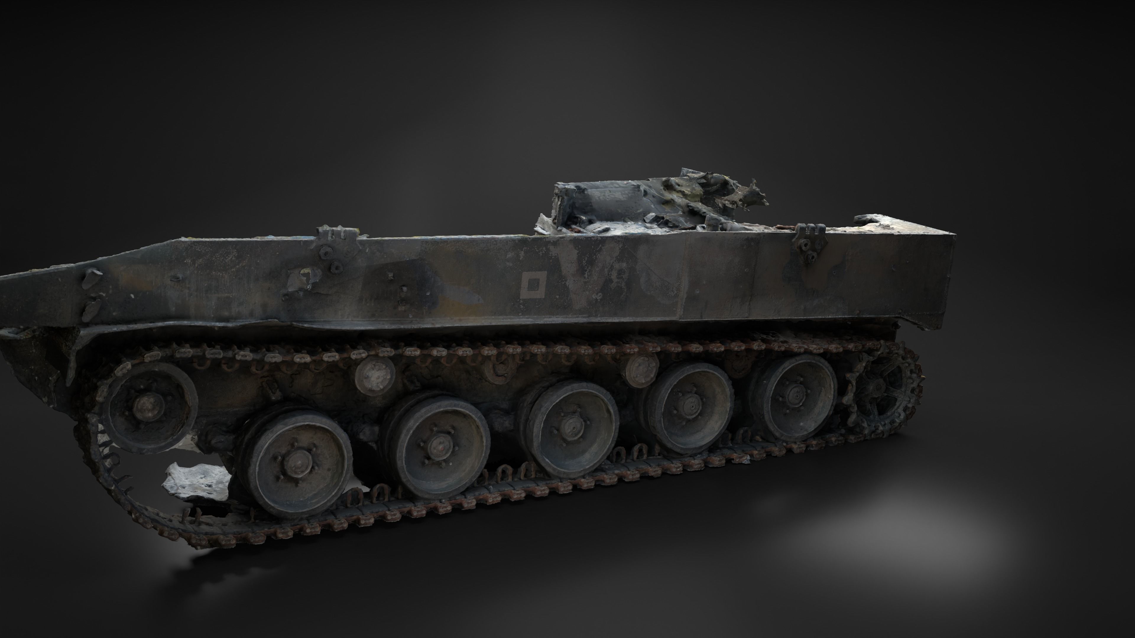 Destroyed and burnt Russian BMD-4M Photoscan 3D model_6
