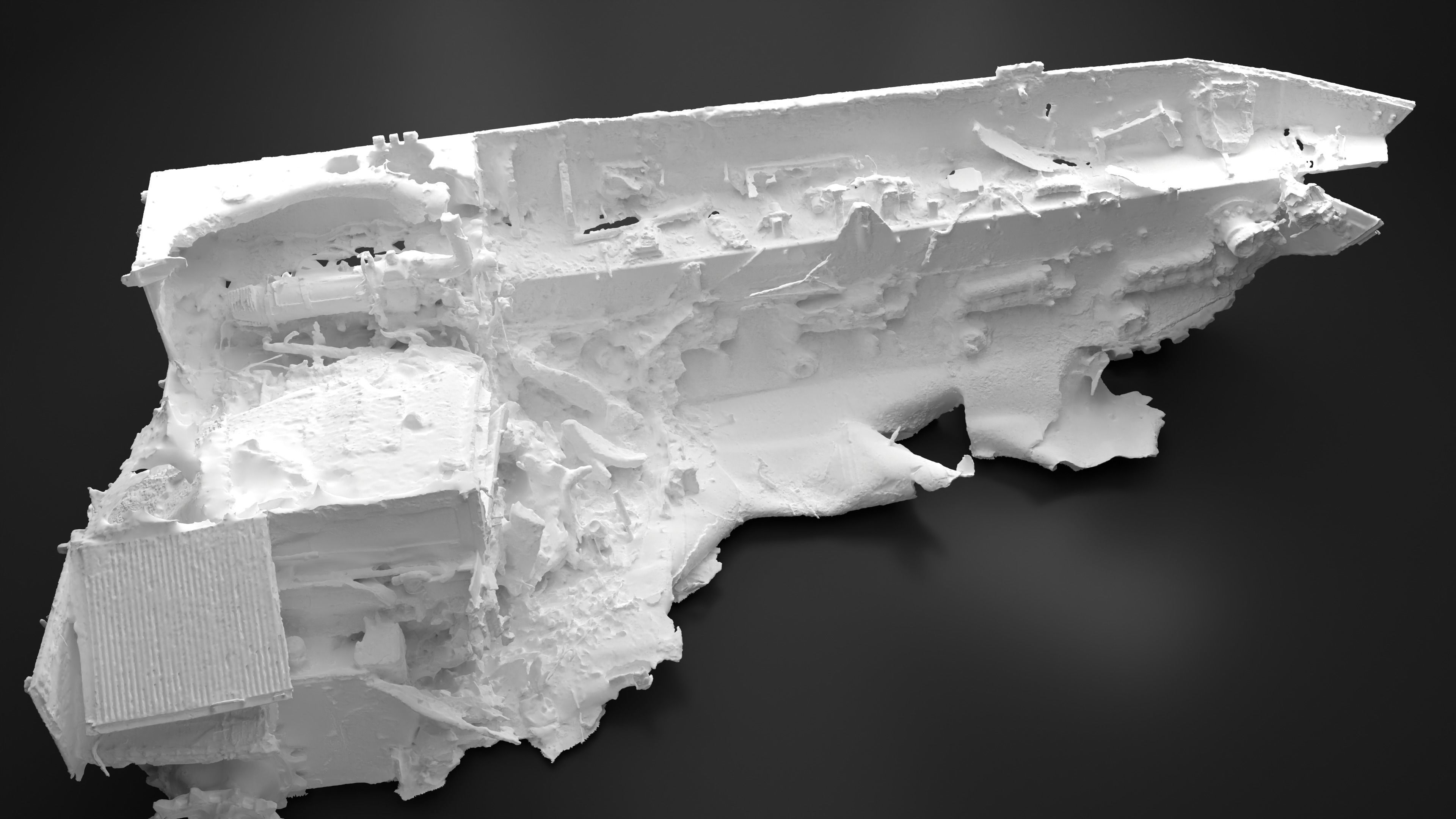 Destroyed and burnt Russian BMD-4M Photoscan 3D model_3