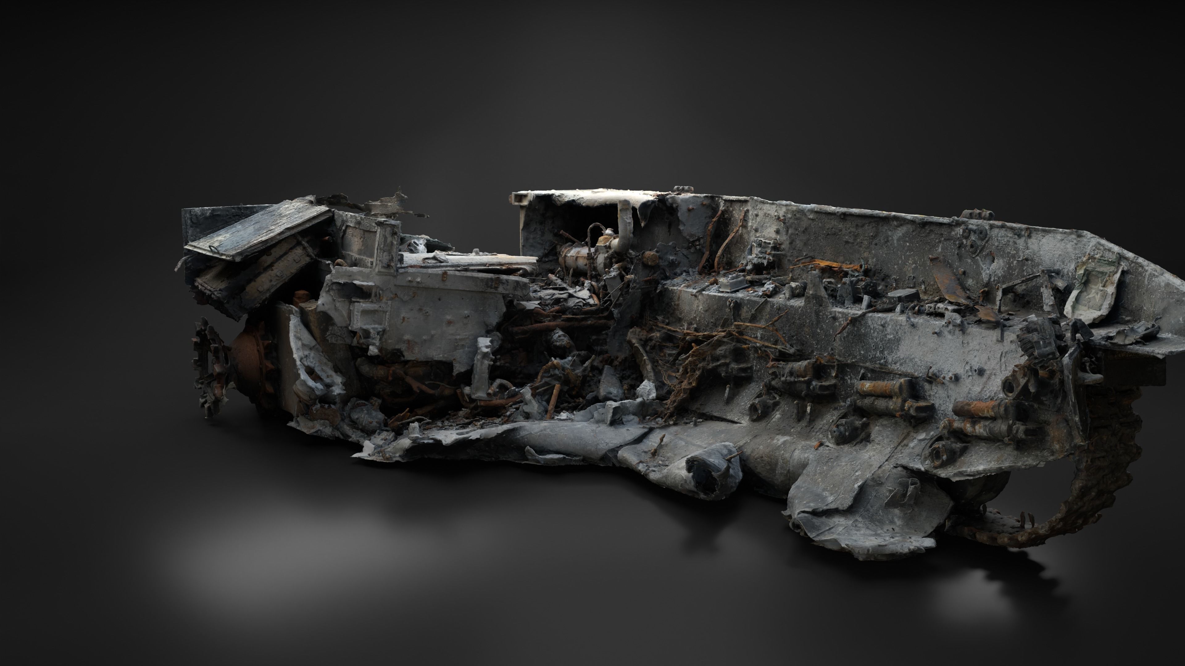 Destroyed and burnt Russian BMD-4M Photoscan 3D model_12
