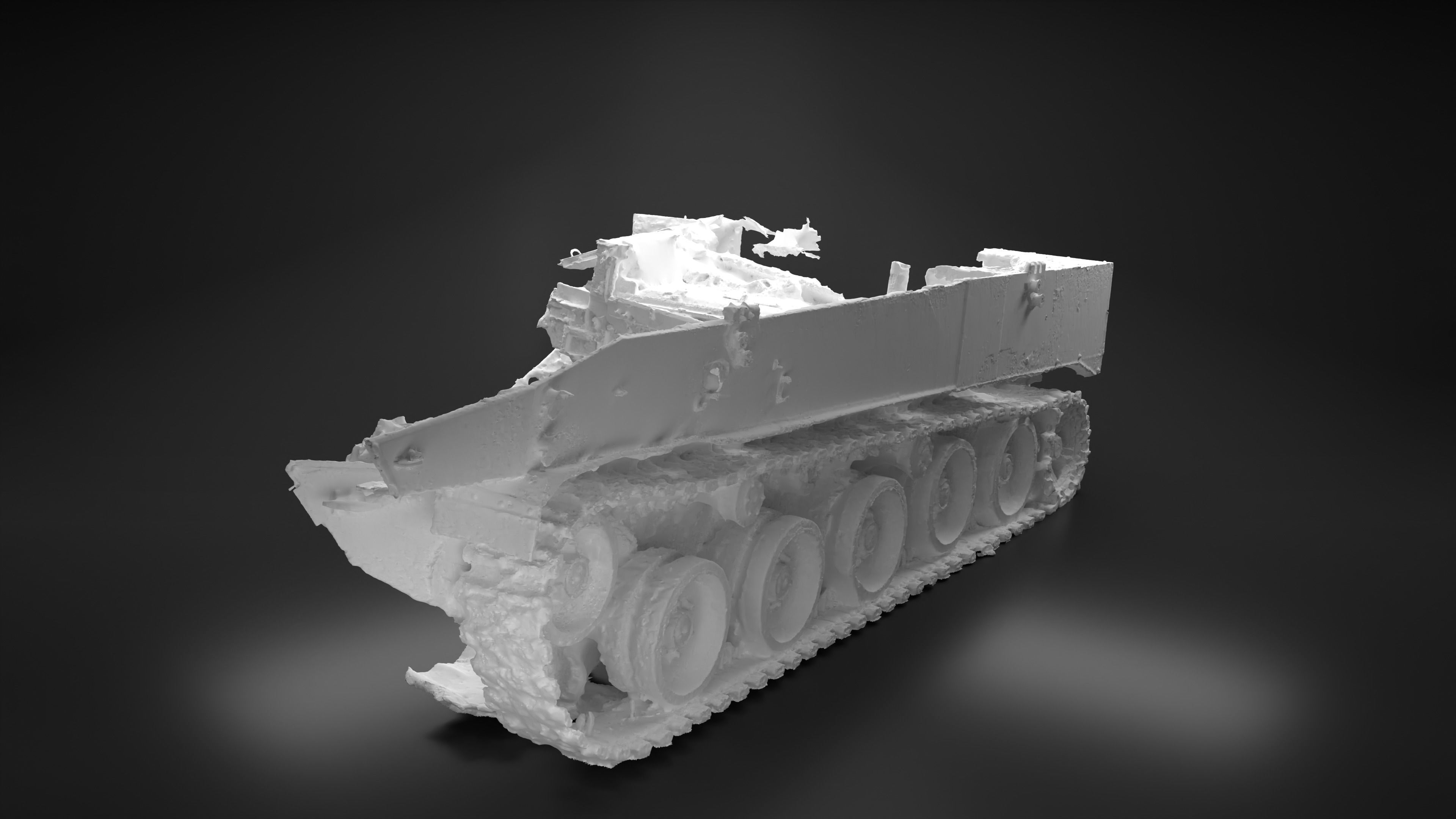 Destroyed and burnt Russian BMD-4M Photoscan 3D model_9