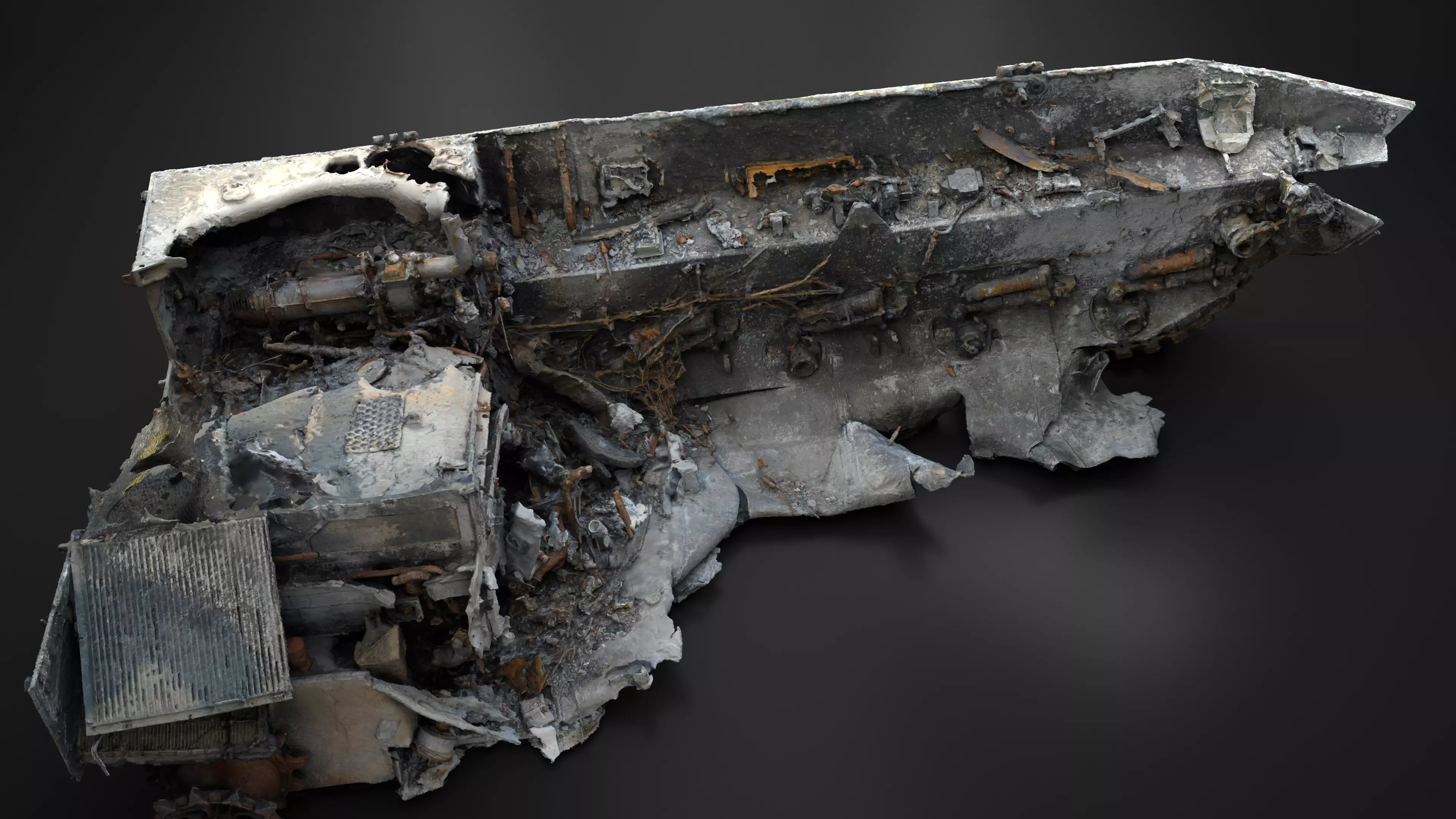 Destroyed and burnt Russian BMD-4M Photoscan 3D model_0