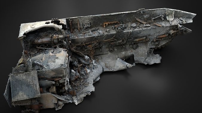 Destroyed and burnt Russian BMD-4M Photoscan 3D model