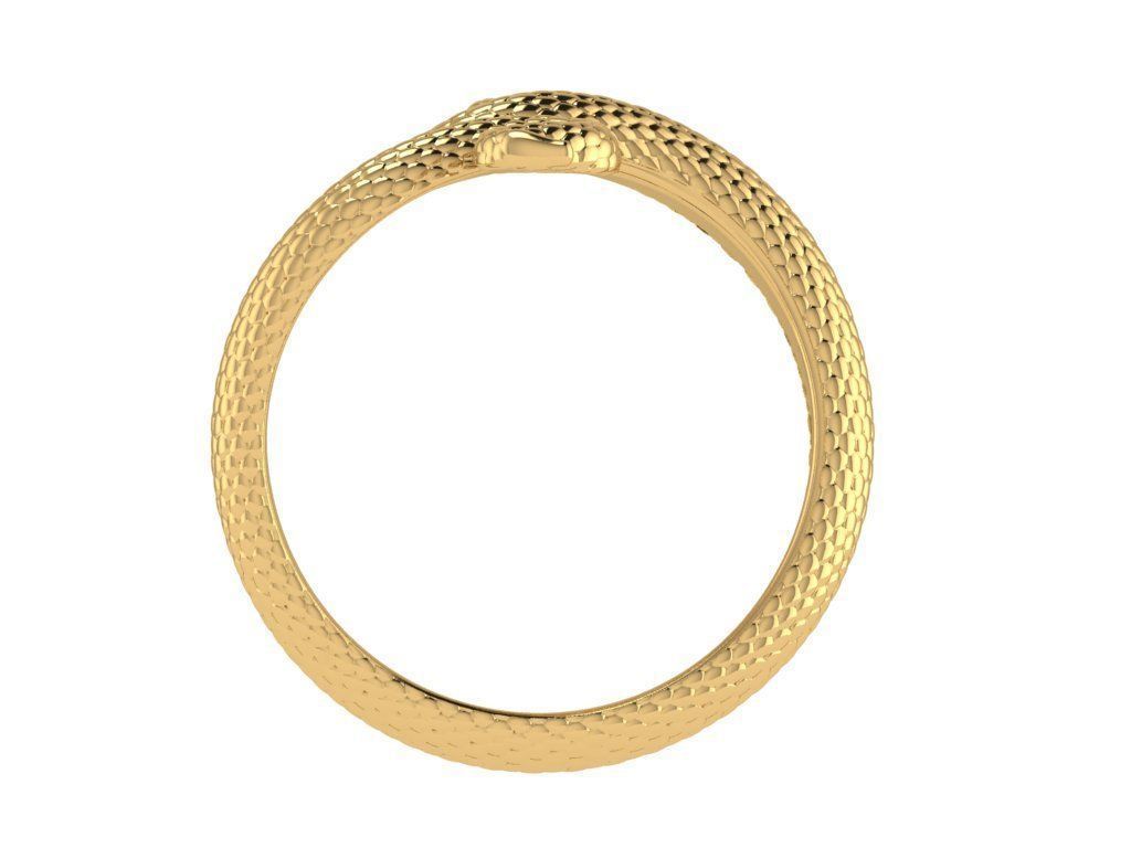 Ring298 snake ring gold 3D print model_2