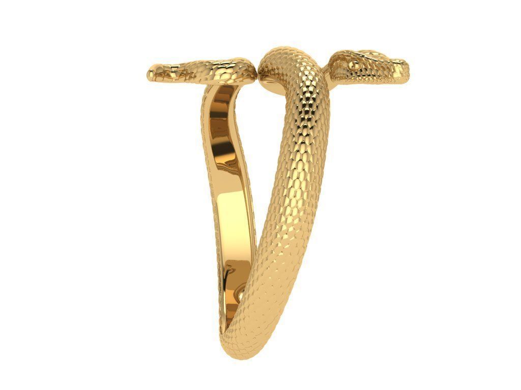 Ring298 snake ring gold 3D print model_3