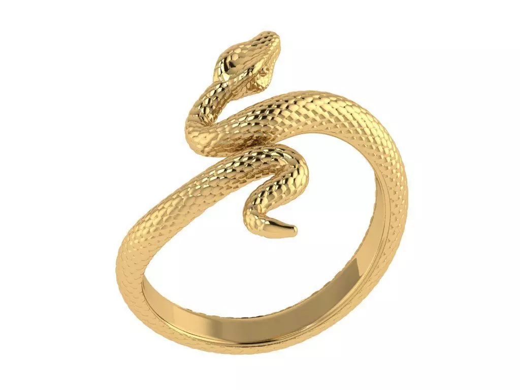 Ring298 snake ring gold 3D print model_0
