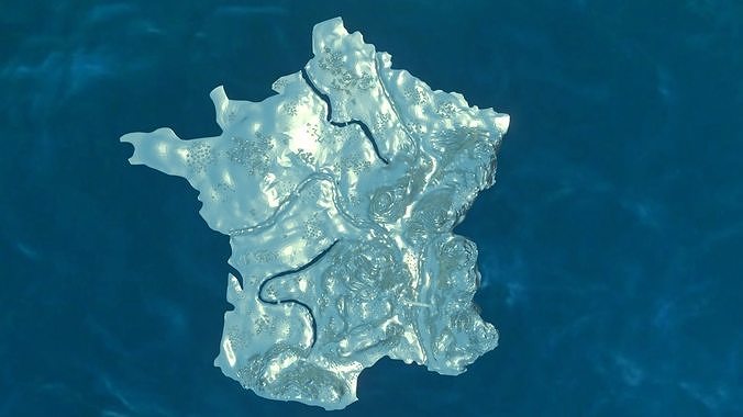 Stylized 3D-Printable Map of France Free 3D print model