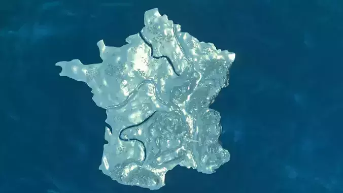 Stylized 3D-Printable Map of France