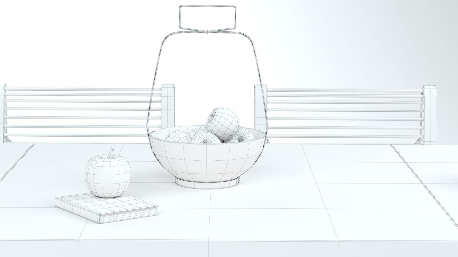 Collapsible  Wood Chair and Table 3D model_29