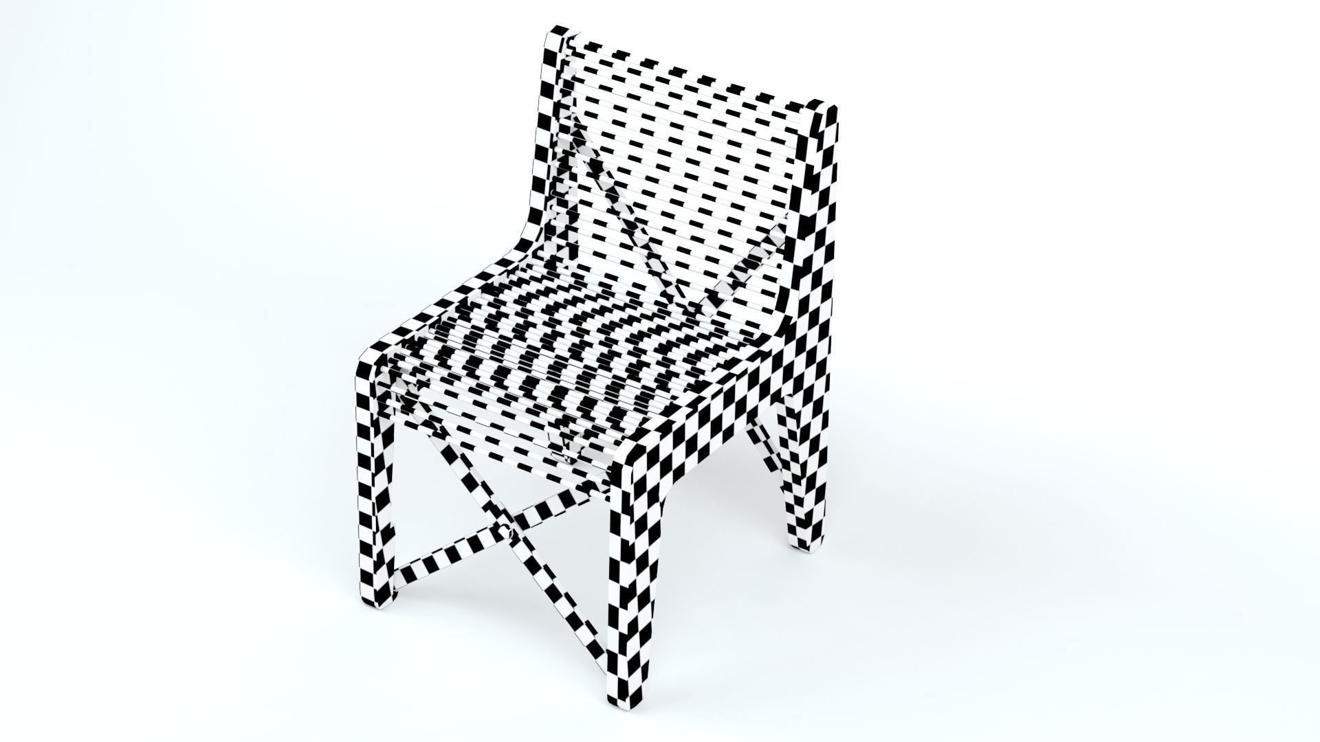 Collapsible  Wood Chair and Table 3D model_34