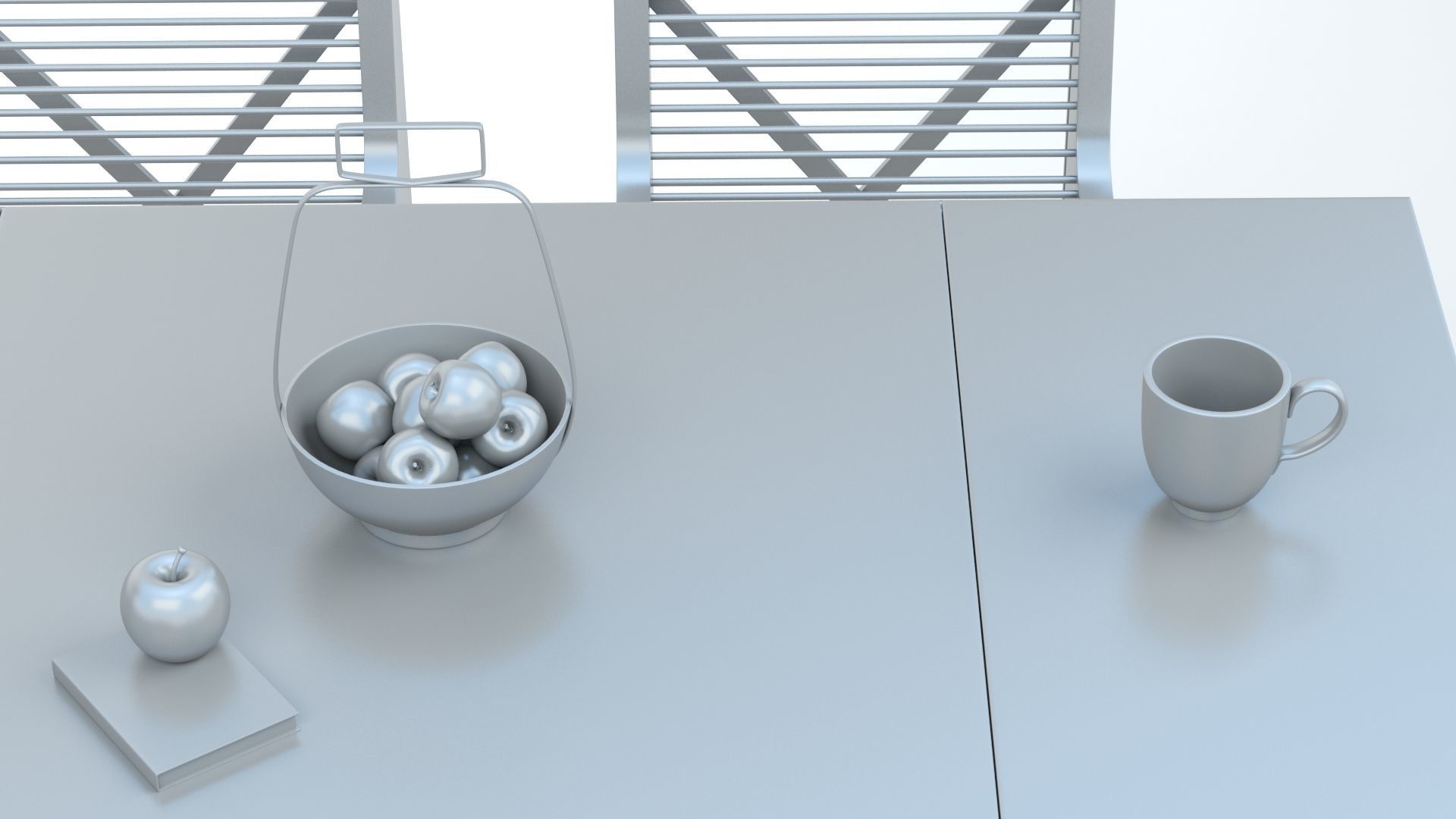 Collapsible  Wood Chair and Table 3D model_22