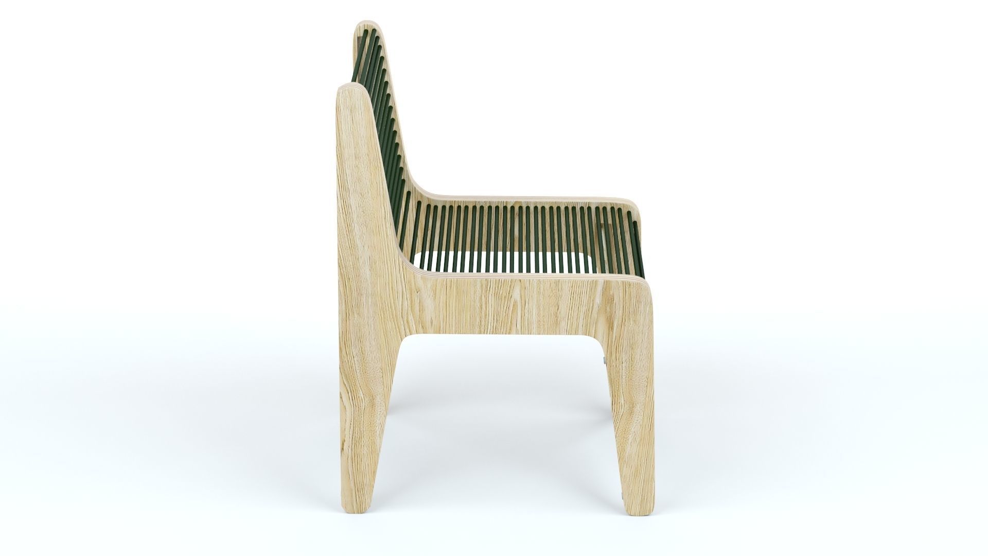 Collapsible  Wood Chair and Table 3D model_9