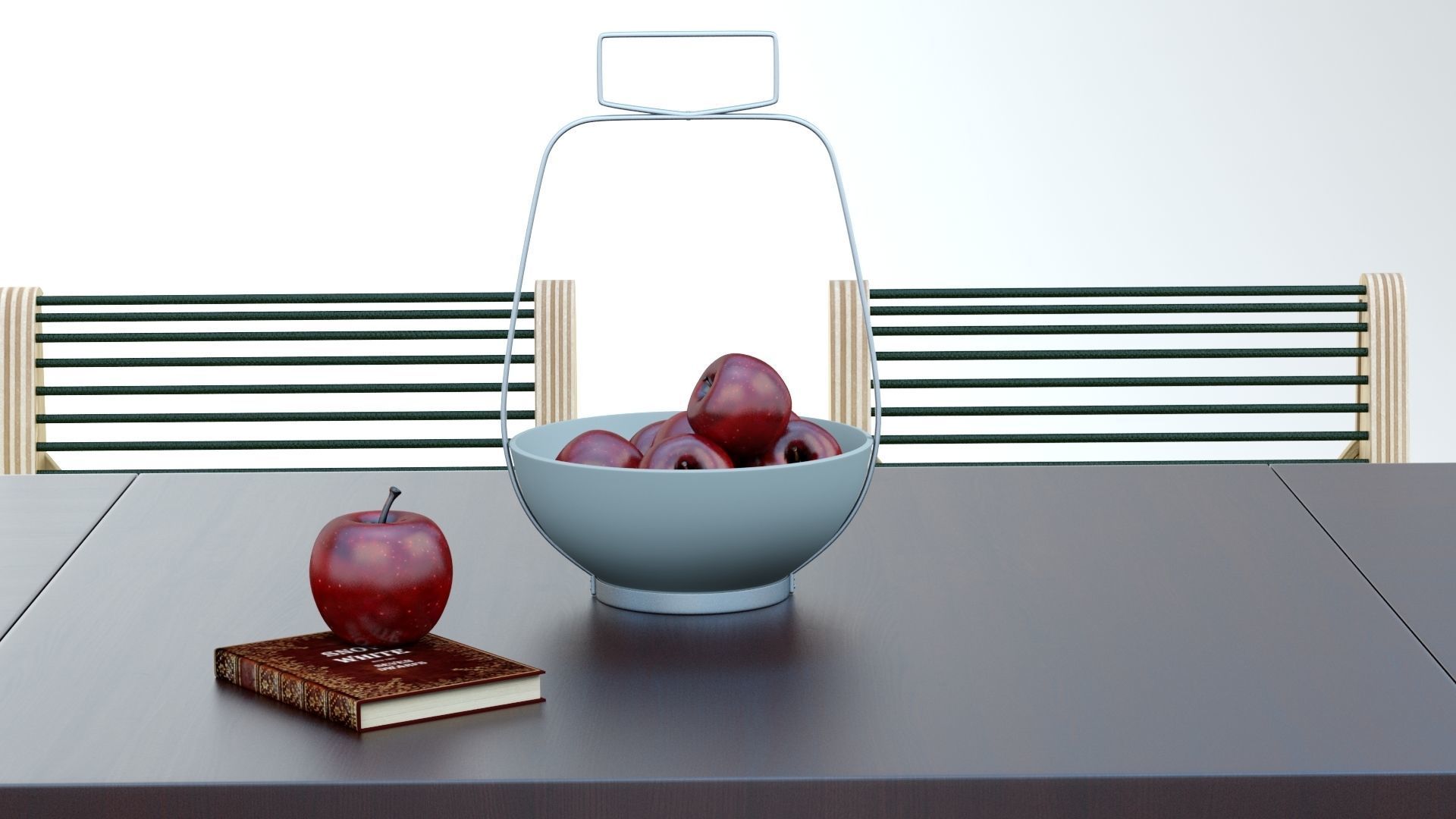 Collapsible  Wood Chair and Table 3D model_5