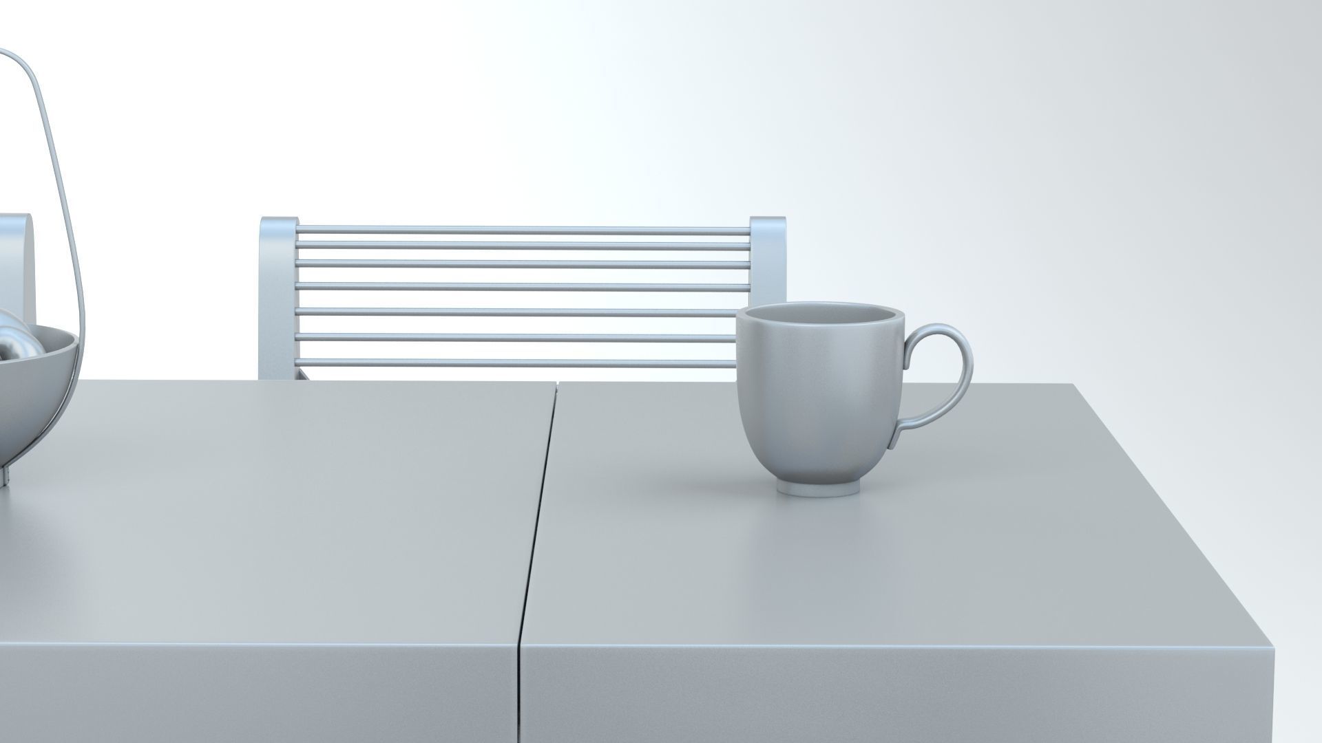 Collapsible  Wood Chair and Table 3D model_21