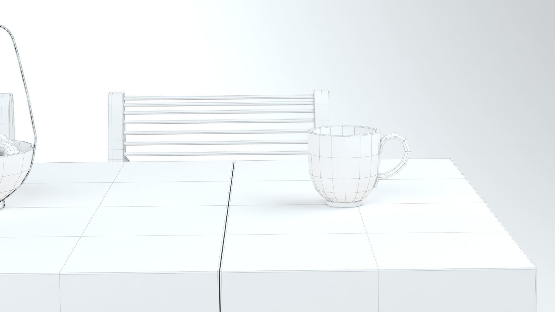 Collapsible  Wood Chair and Table 3D model_30