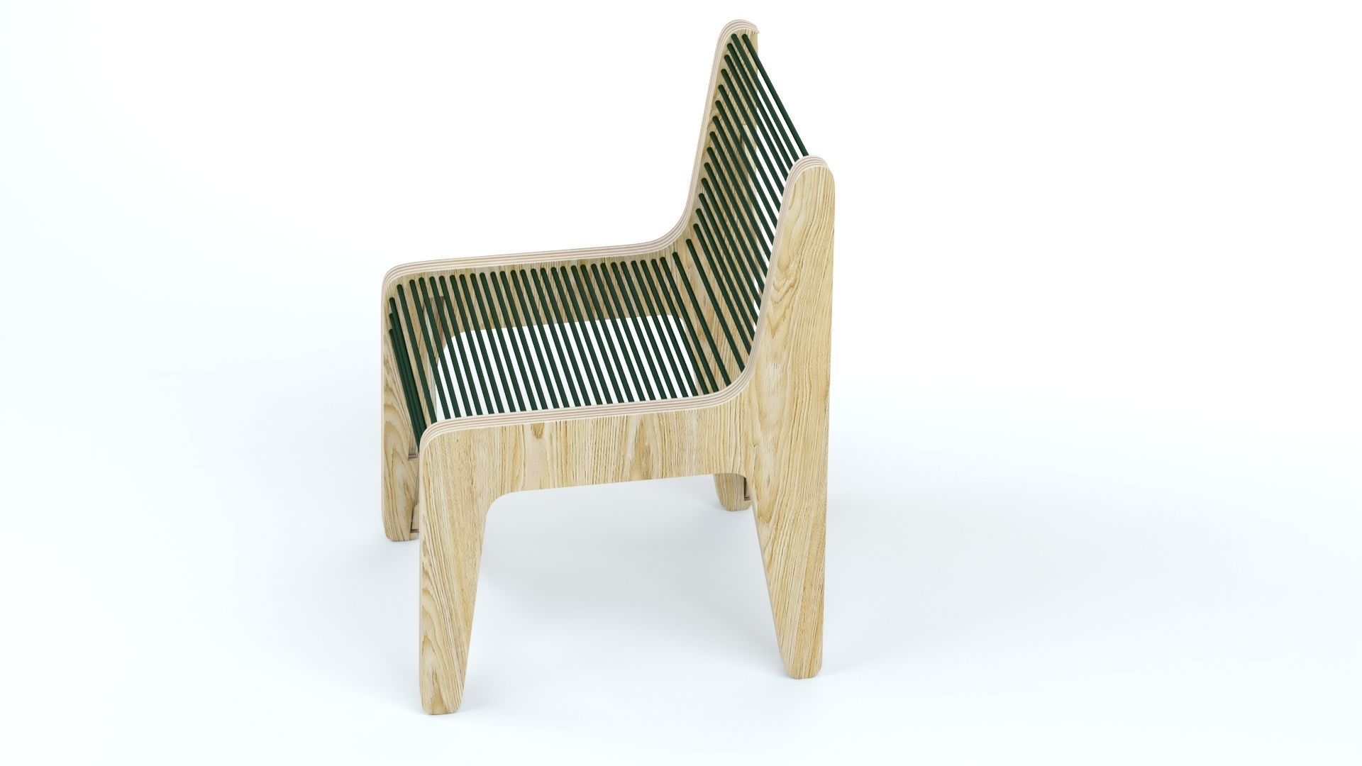 Collapsible  Wood Chair and Table 3D model_13