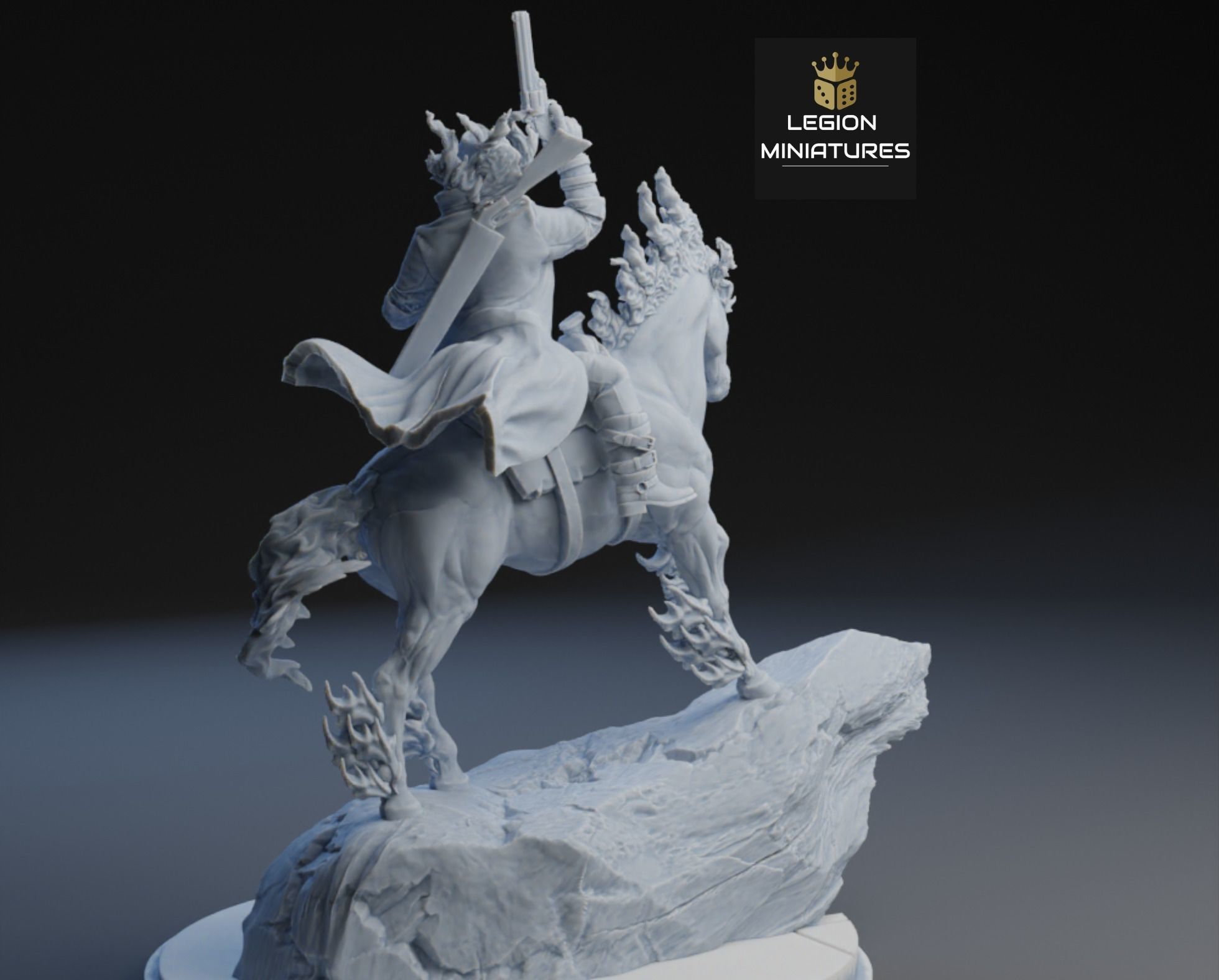 MARVEL CRISIS PROTOCOL GHOST RIDER PRESUPPORTED INCLUDED 3D print model_1