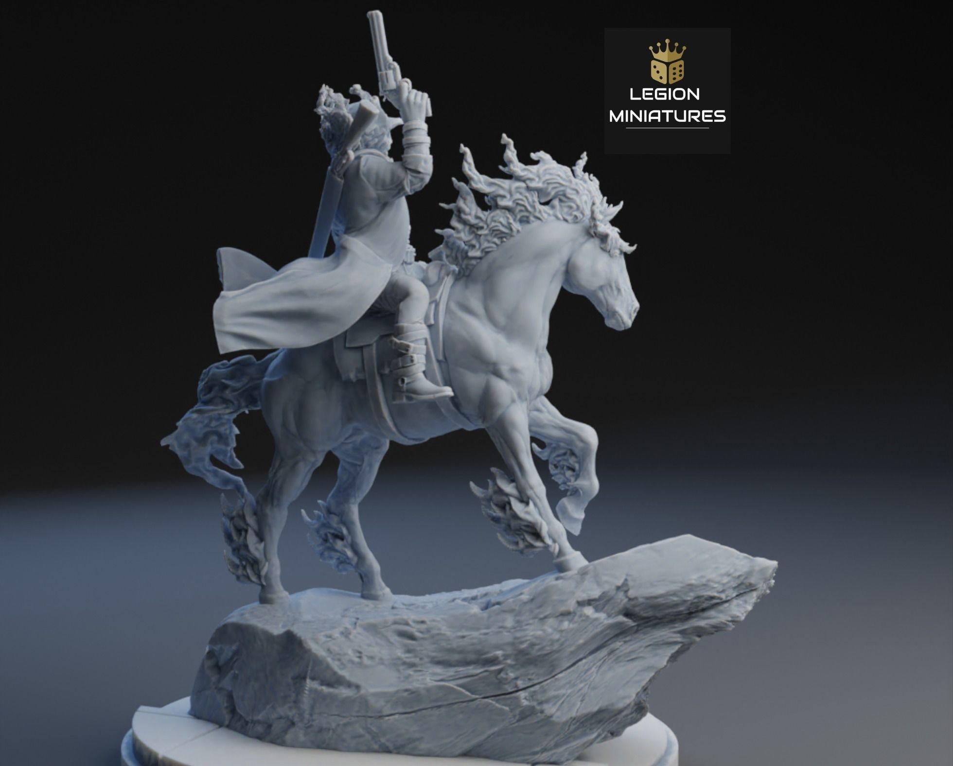 MARVEL CRISIS PROTOCOL GHOST RIDER PRESUPPORTED INCLUDED 3D print model_3