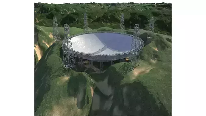 Fast radio telescope moutain landscape