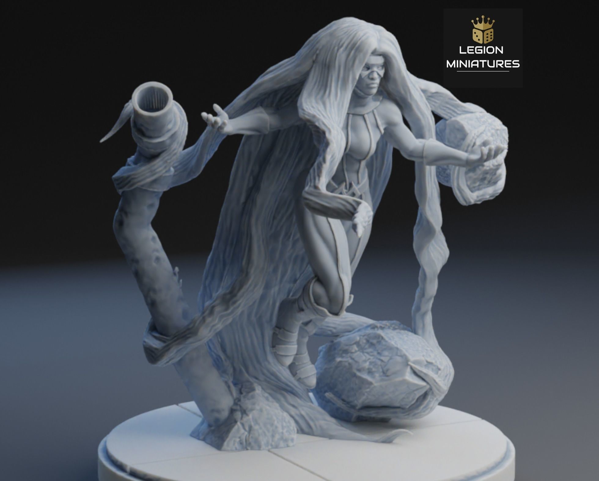 MARVEL CRISIS PROTOCOL MEDUSA PRESUPPORTED INCLUDED 3D print model_3
