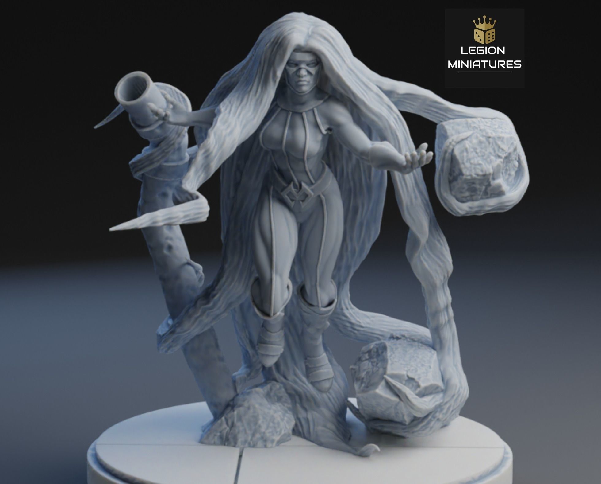 MARVEL CRISIS PROTOCOL MEDUSA PRESUPPORTED INCLUDED 3D print model_2