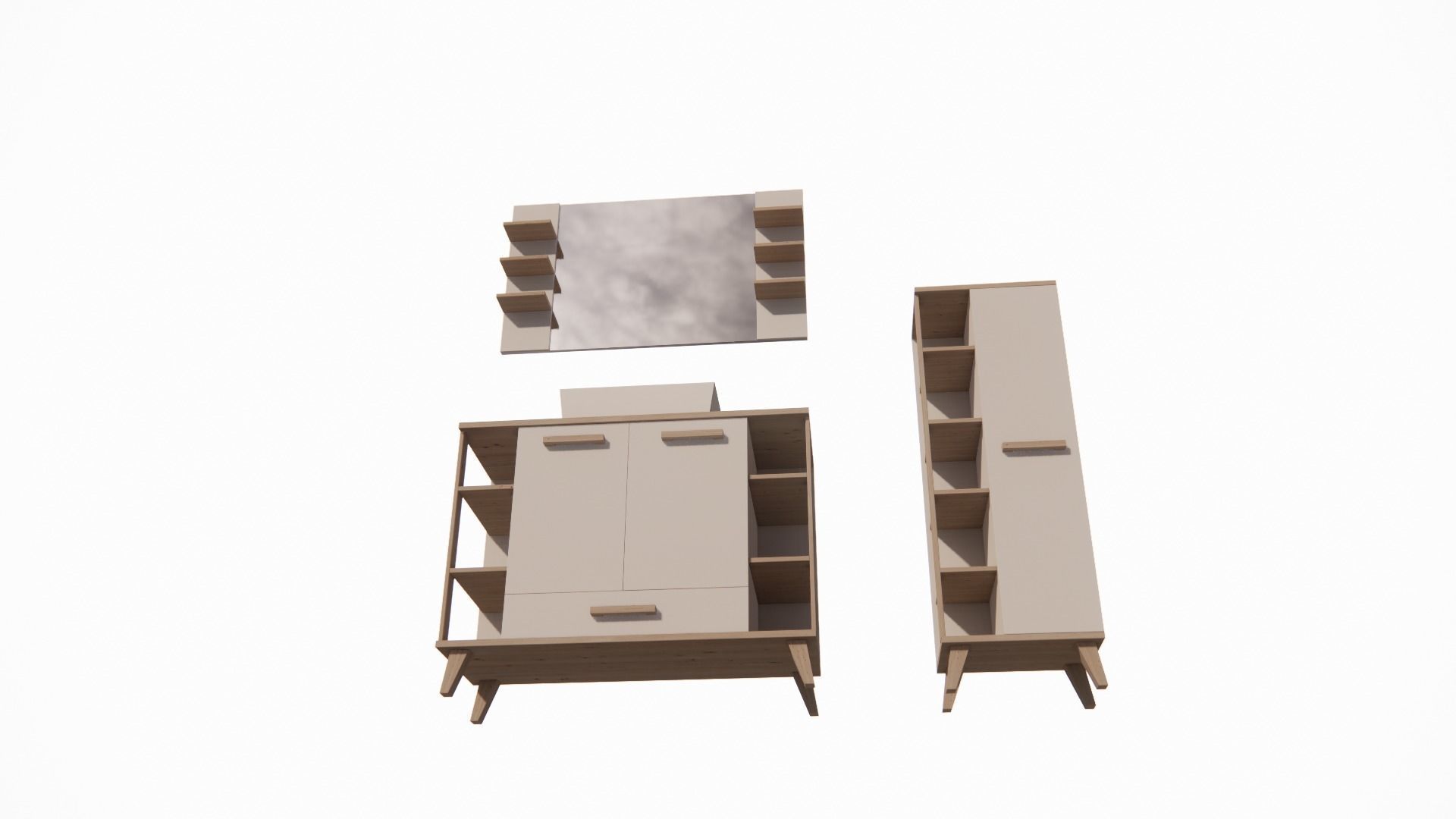 minimalist wardrobe model with glass and sink 3D model_4