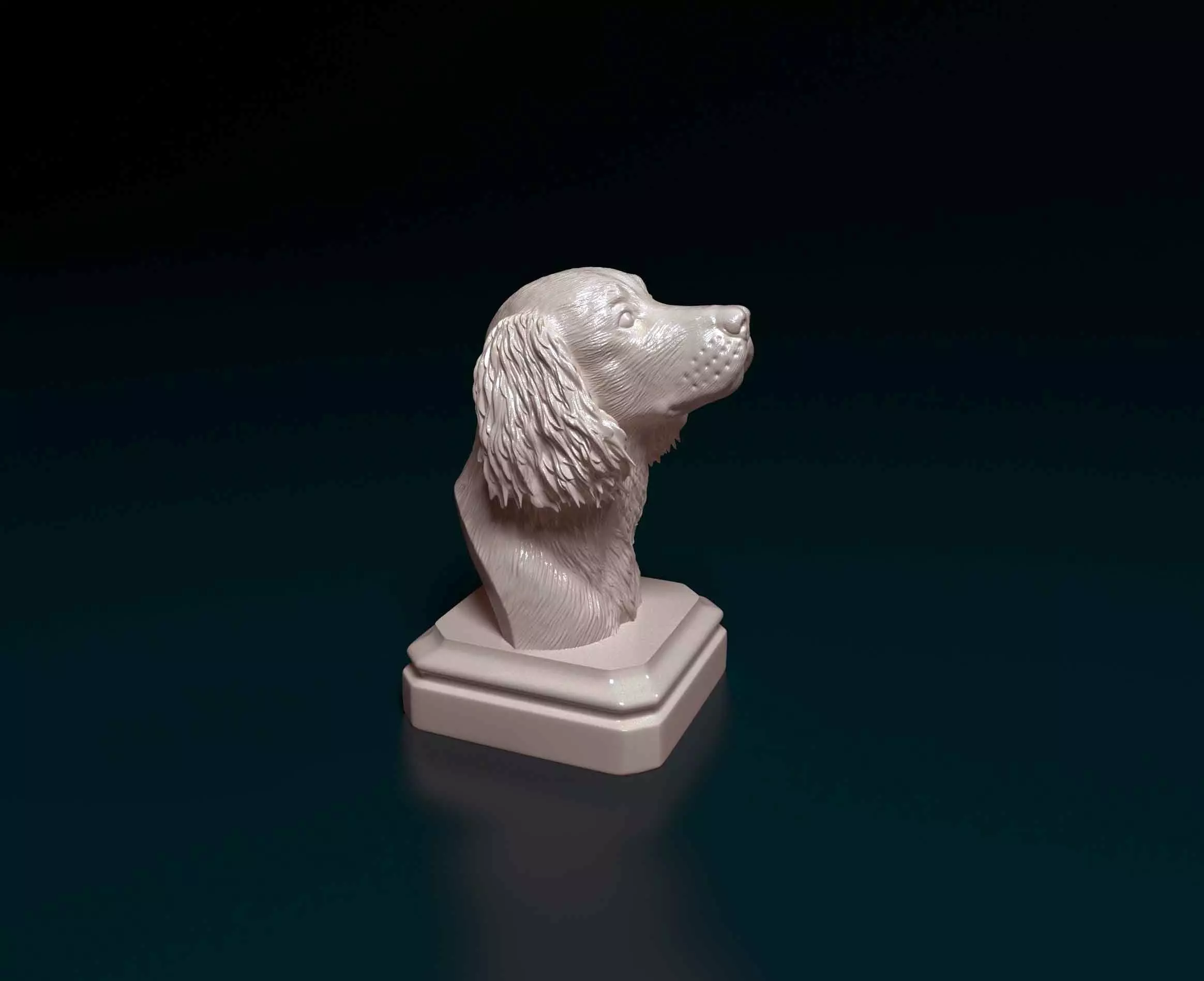 English Springer Spaniel head bust 3D print model_0